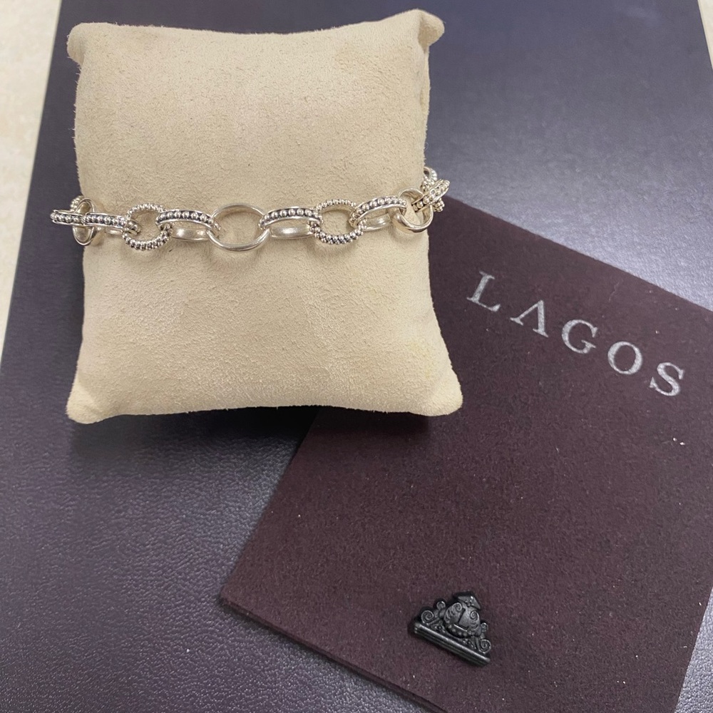 Lagos Caviar Beaded Link Bracelet Size Medium